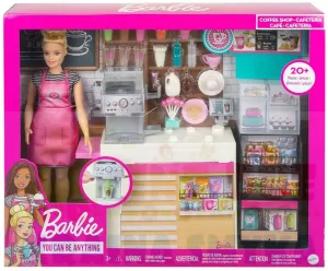 Barbie zestaw kawiarenka + lalka Mattel GMW03