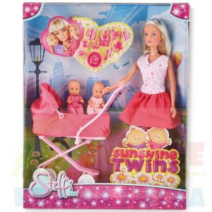 Simba Steffi lalka z bliźniętami i głębokim wózkiem 5738060