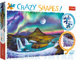 Puzzle 600el crazy shapes zorza nad Islandią trefl 11114
