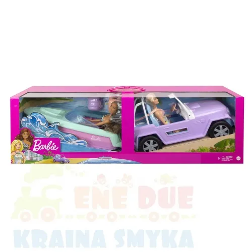 Barbie® Przejażdżka 2 lalki + samochód + motorówka Zestaw.webp