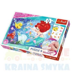 PUZZLE 54EL. + NAKLEJKI ARIELKA 75114